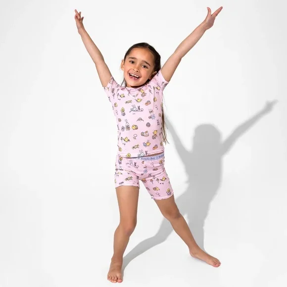 NWT Bellabu Bamboo Pink Easter Bunny Short 2-Pc Pajama Set,  18-24 Mo - Picture 3 of 4